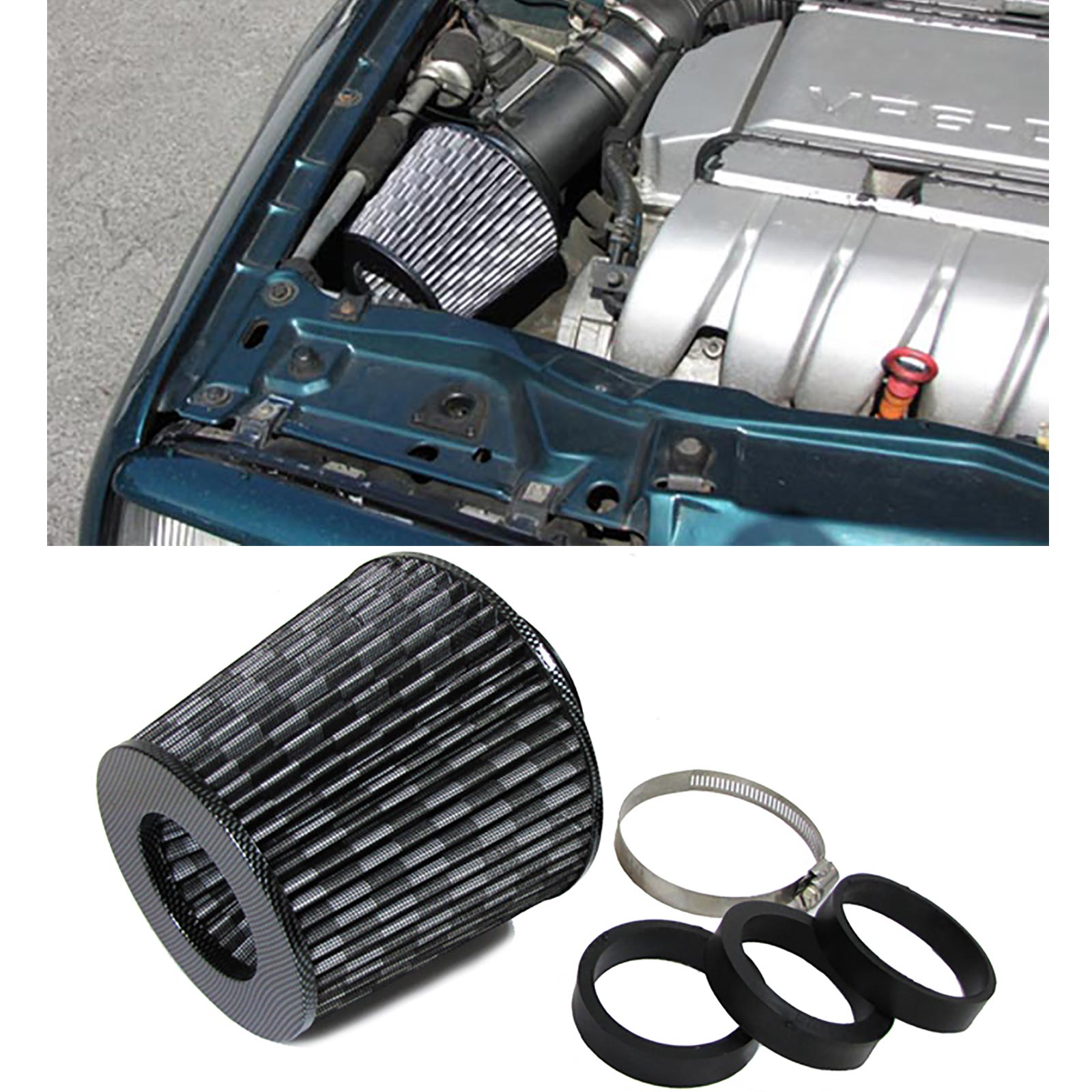 Premium Auto Sport Luft Filter Echt Carbon Airbox Cold Air Intake universal  Set