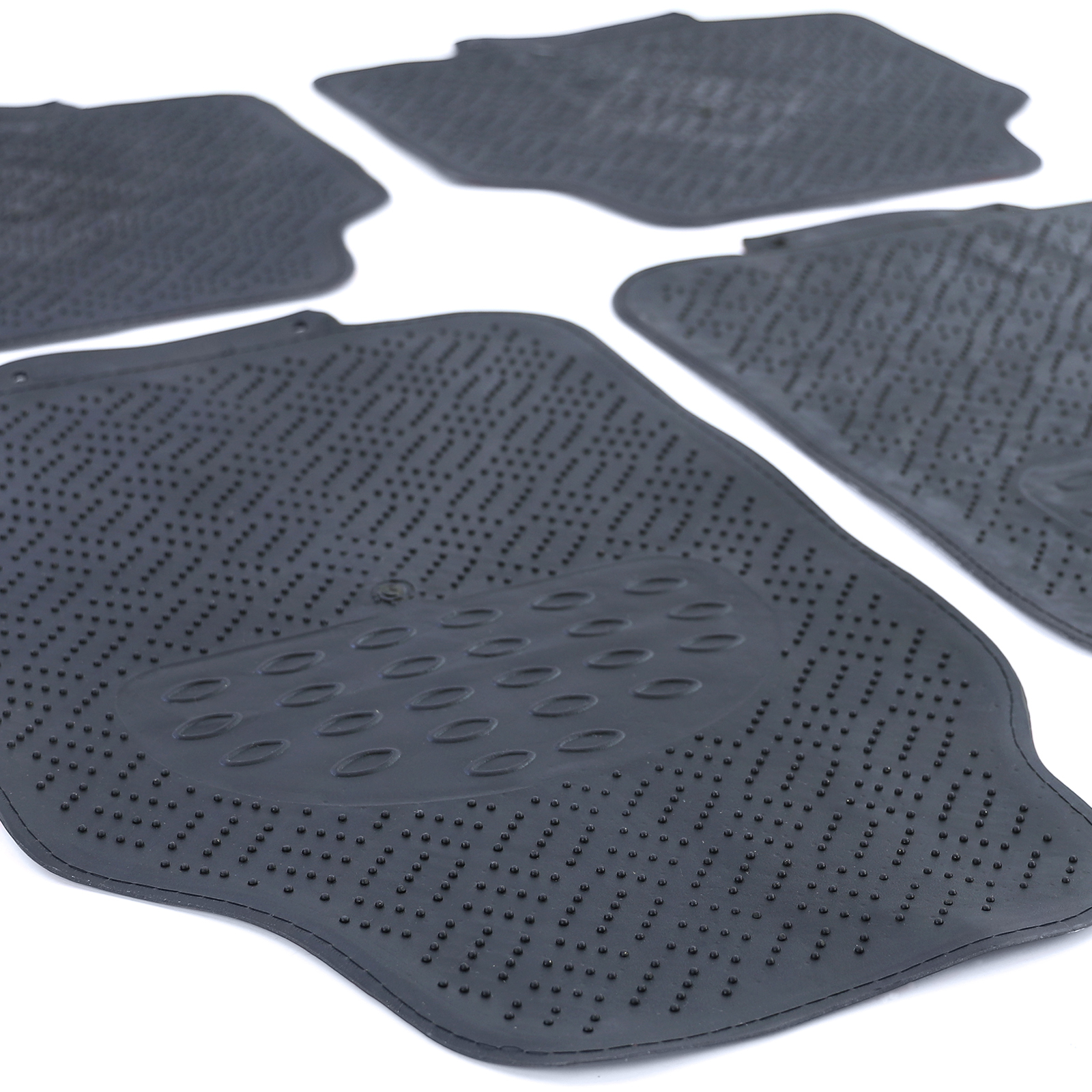 Auto Gummi Fußmatten universal Alu Riffelblech Optik 4-teilig Chrom Schwarz  kaufen
