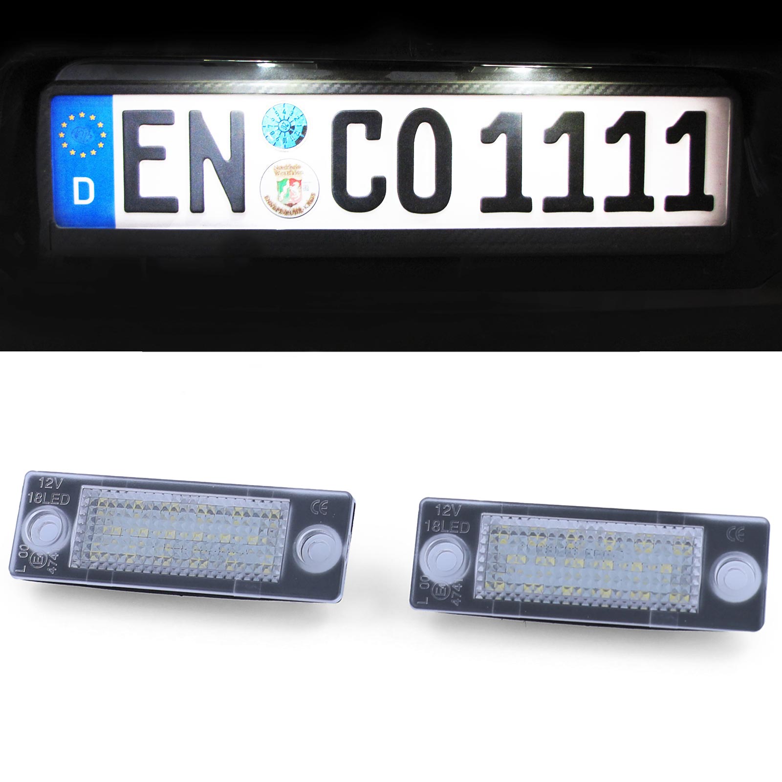 LED Kennzeichenbeleuchtung VW Caddy Bus Passat Touran Jetta 3 
