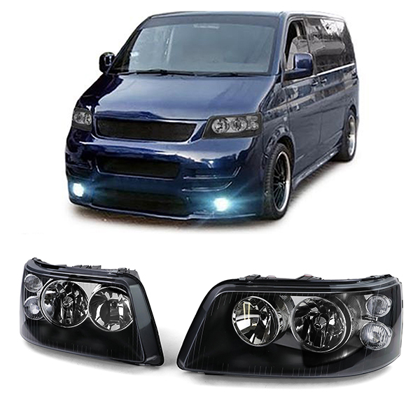 Scheinwerfer mit LED Tagfahrlicht Optik Schwarz für VW Transporter Bus T5  03-09 kaufen