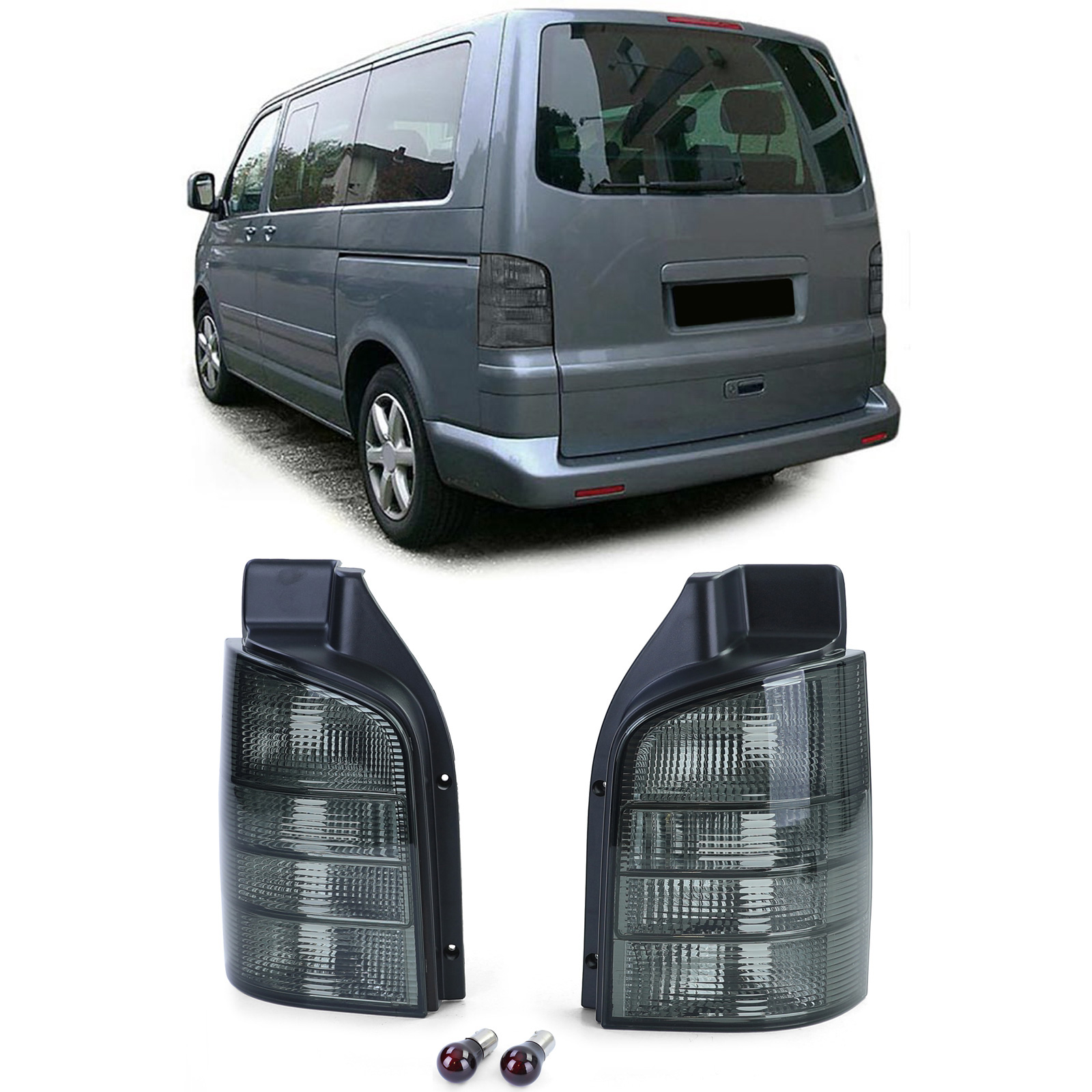Klarglas Rückleuchten Schwarz Smoke Paar für VW Bus T5 03-09 mit Heckklappe  kaufen