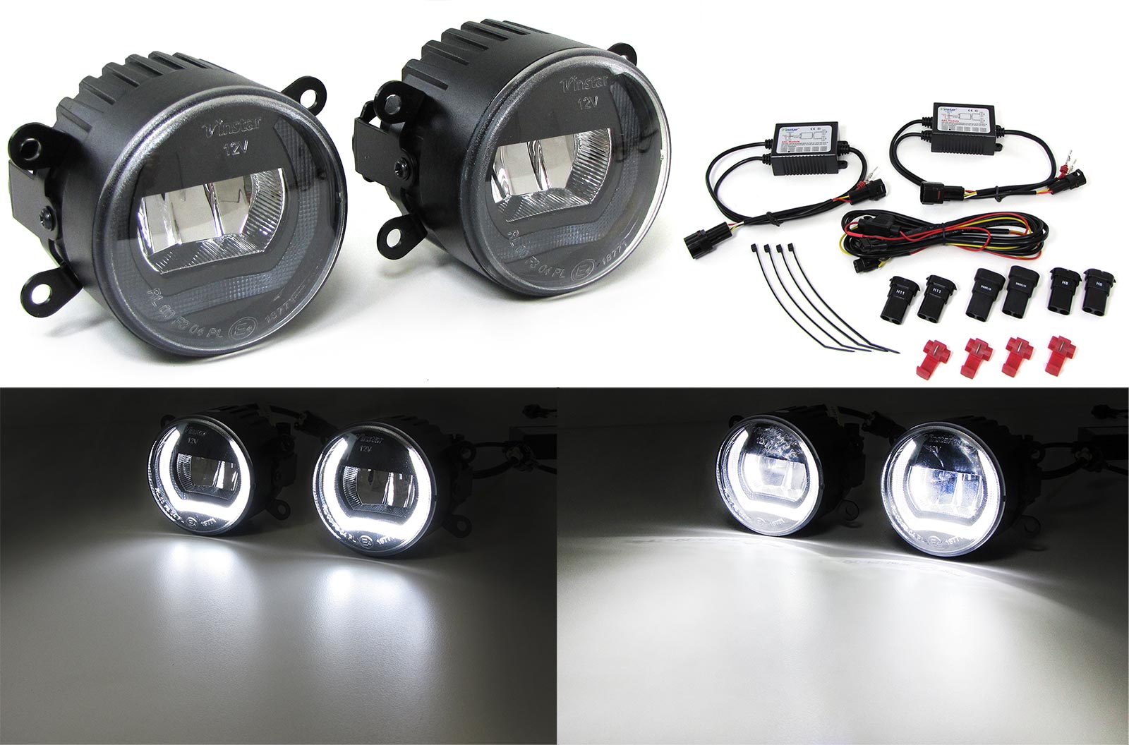 LED Tagfahrleuchten für Dacia 90x90x69mm z.Nachrüsten 