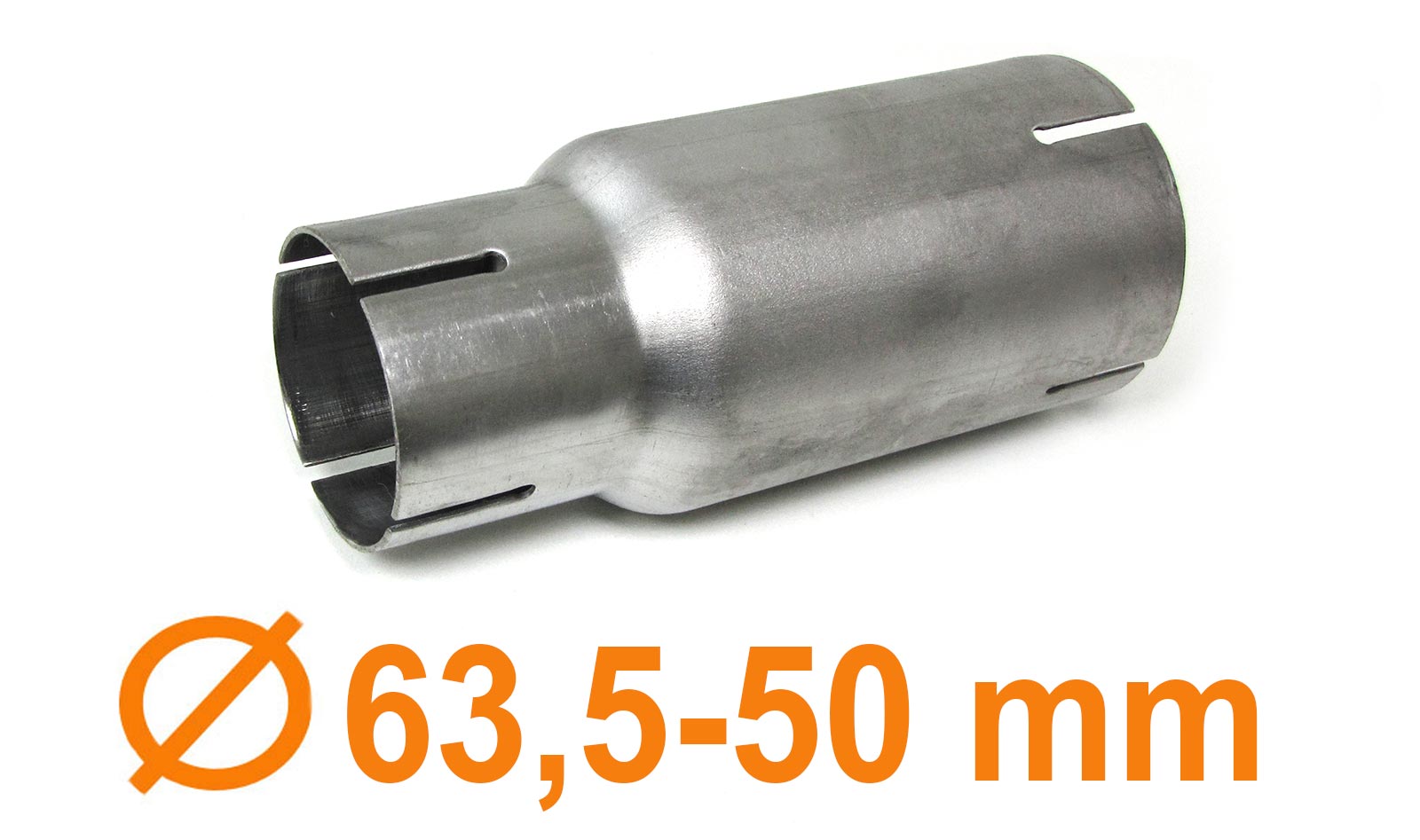 Edelstahl Reduzierung 63,5mm auf 48,3mm Endrohr Abgasanlage Auspuff AGA