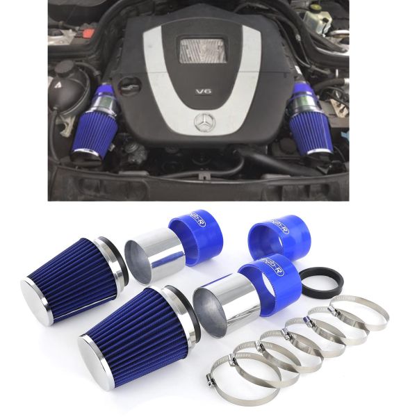 Air Intake Kit mit Sport Luftfilter Blau für Mercedes W204 C300 C350 V6  kaufen