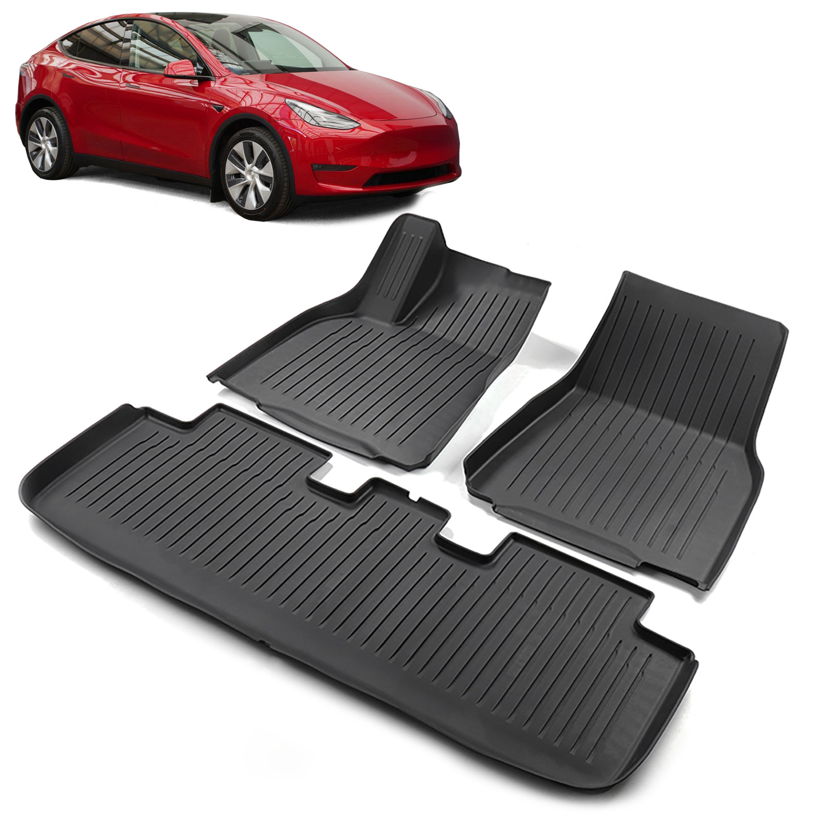 Tesla-Radabdeckung, Fußmatten, Aufbewahrungsbox, Kohlefaser-Zubehör.