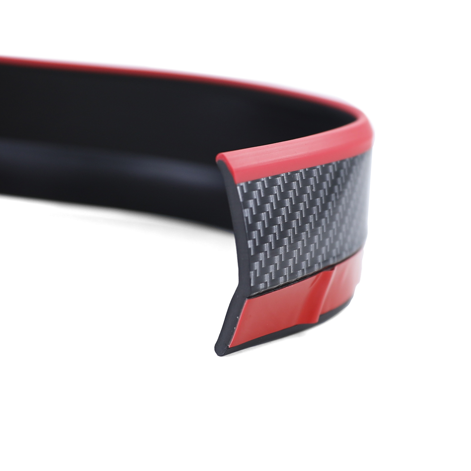 Front Spoiler Lippe Seitenschweller universal flexibel 2,5mx5cm Carbon Look  Rot kaufen