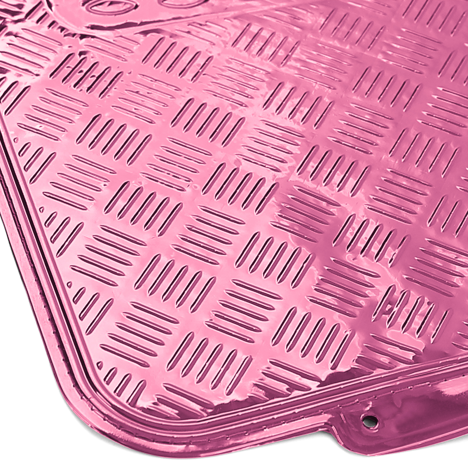 Auto Gummi Fußmatten universal Alu Riffelblech Optik 4-teilig Chrom Pink  kaufen