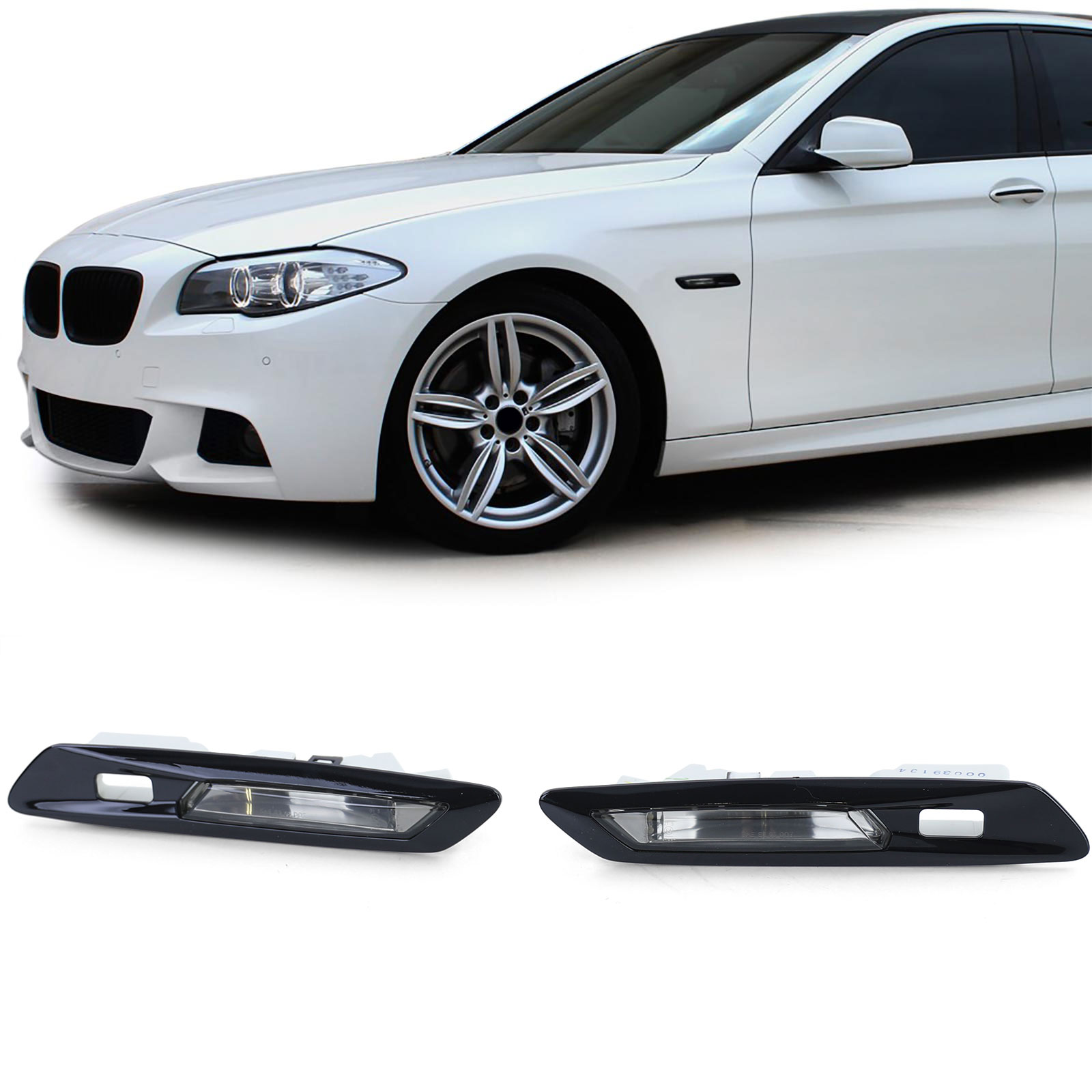 Klarglas LED Seitenblinker Schwarz Smoke passend für BMW 5er F10 F11 10-13  kaufen