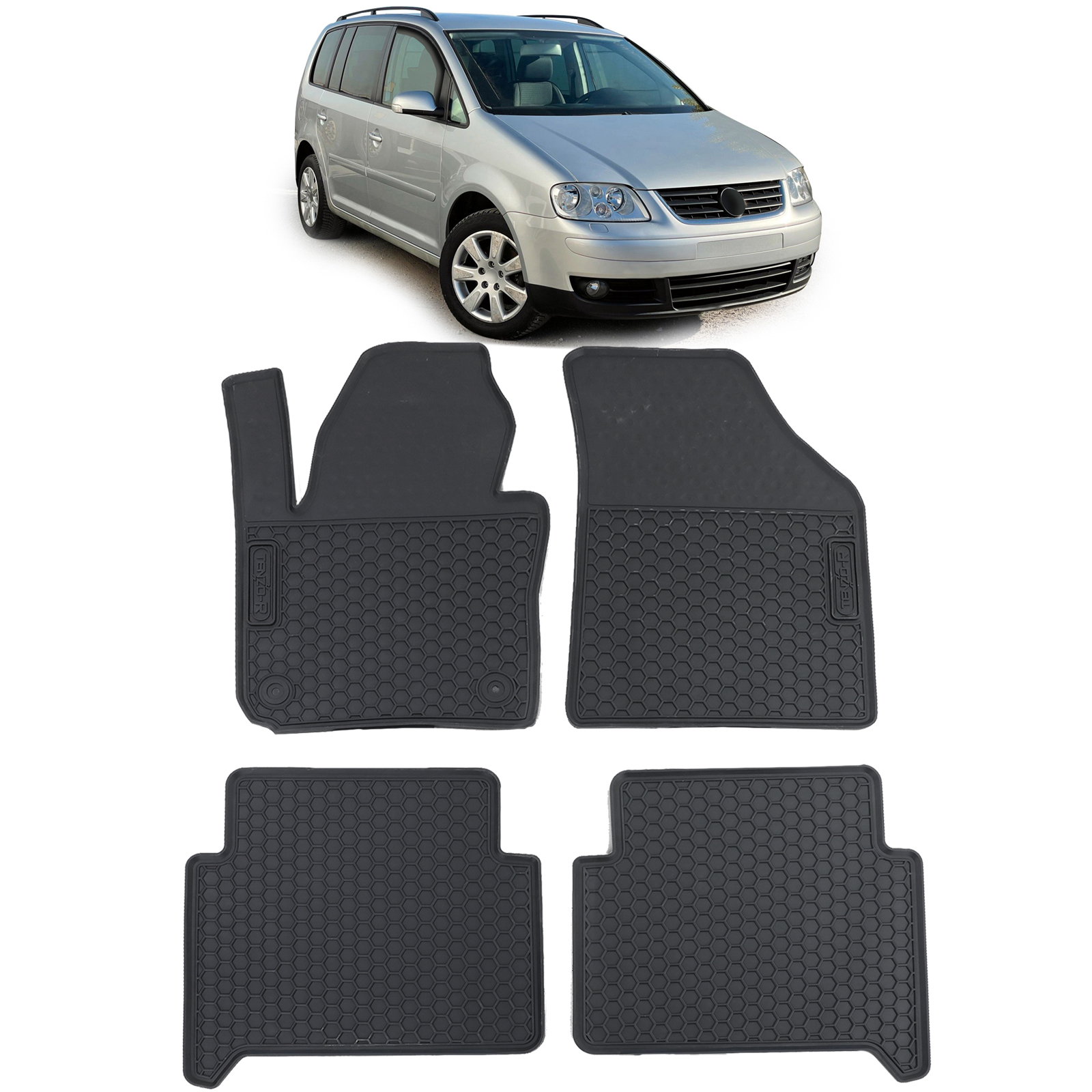 Auto Gummi Fußmatten Schwarz Premium Set für VW Touran 1T 03-15 kaufen