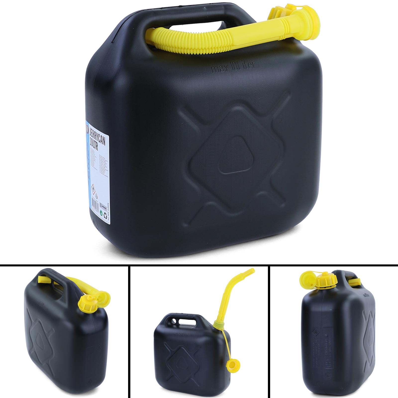 alca® Kanister 10l für Diesel Benzin aus Kunststoff mit Kindersicherung 