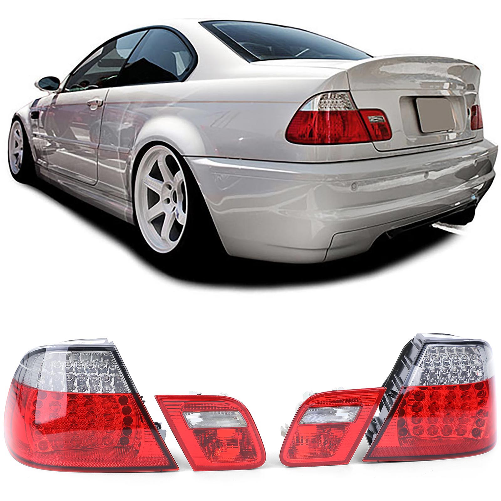 echo tile rash LED Rückleuchten Rot Klar Facelift Optik passend für BMW 3er E46 Coupe  99-03 kaufen
