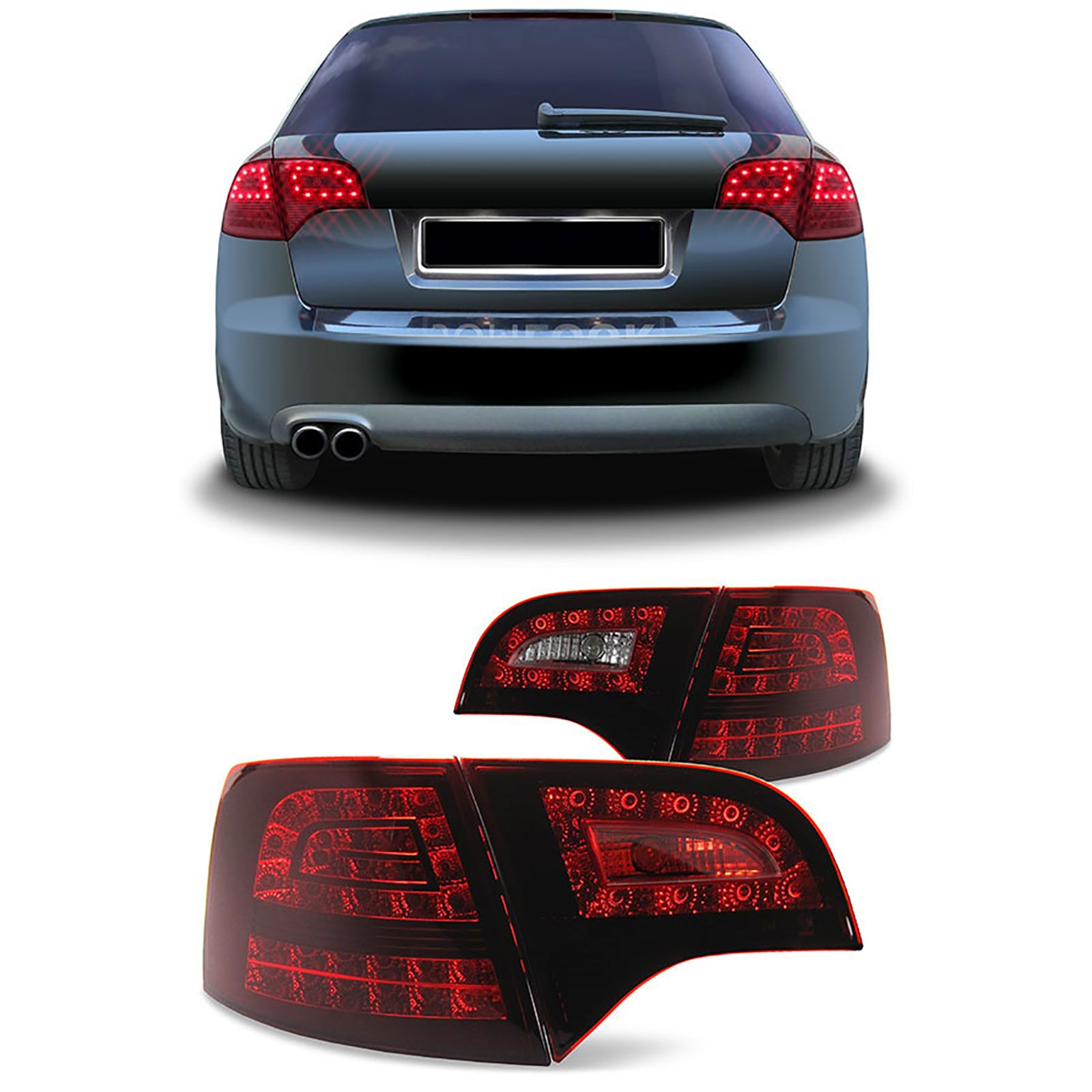 LED Rückleuchten + LED Blinker dunkel rot für Audi A4 Avant Kombi