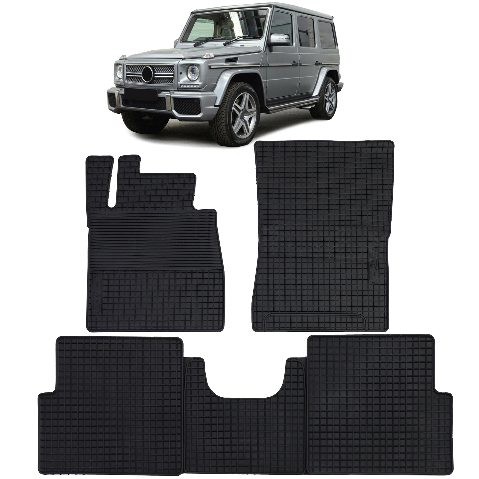 Fußmatten Gummi Set Schwarz für kaufen G-Klasse Auto Mercedes 89-18 W463 Premium