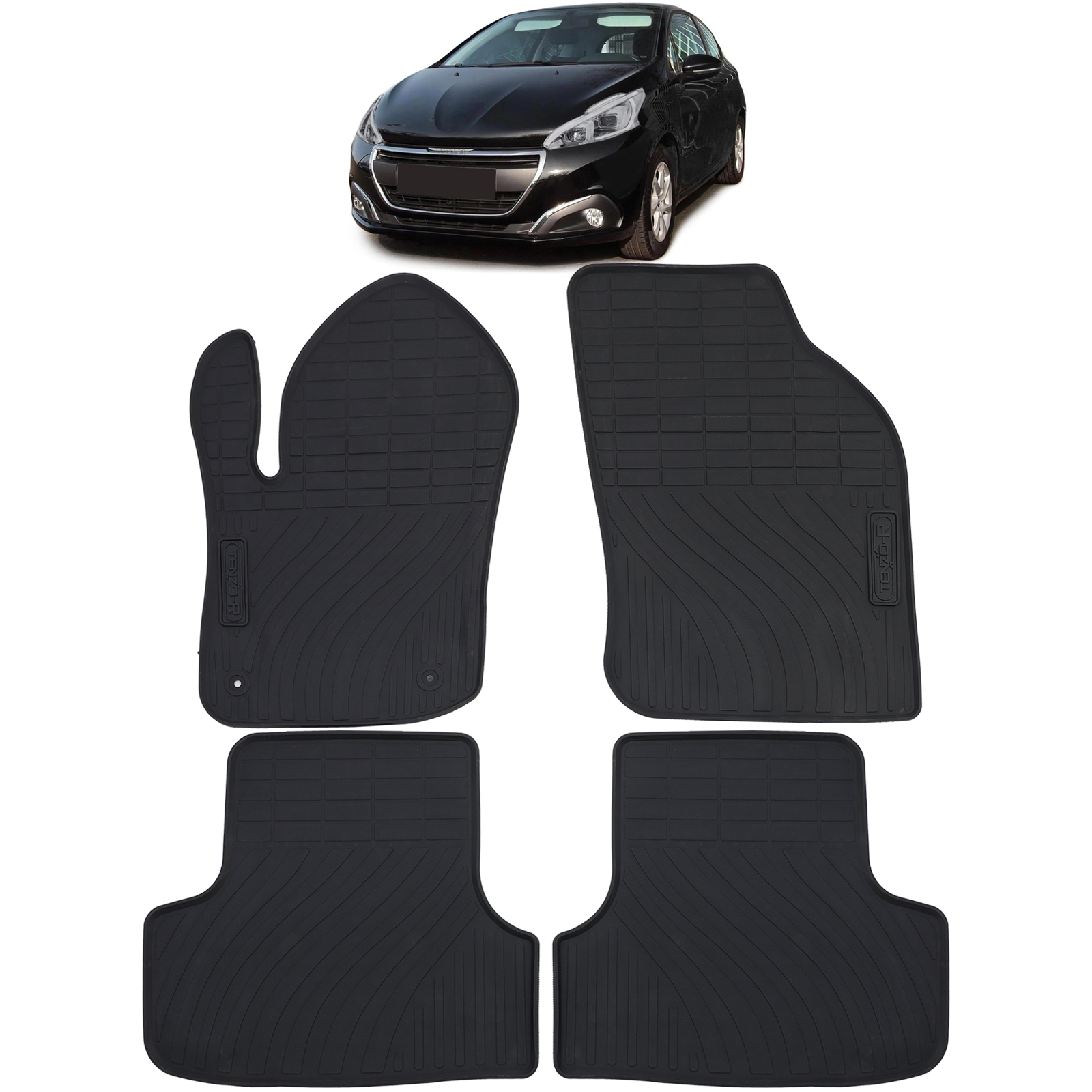 Auto Fußmatten Universal für den Beifahrerfußraum Vorne (Schwarz