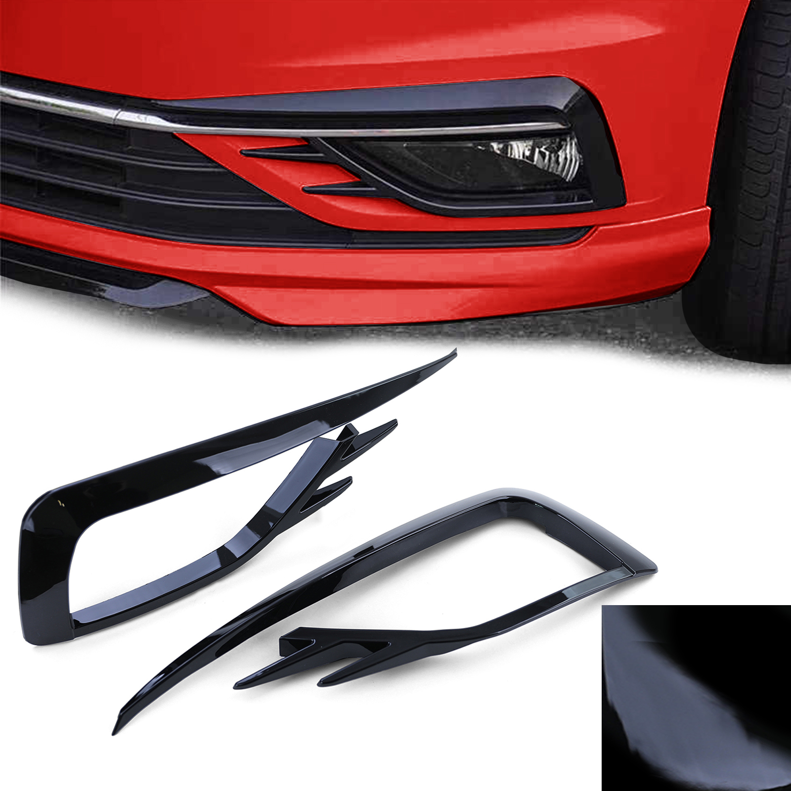 2PCS Carbon Look Auto Nebelscheinwerfer Augenbrauen Windmesser Abdeckung  Trim Nebelscheinwerfer Augenbrauen Augenabdeckung Für VW Golf MK7