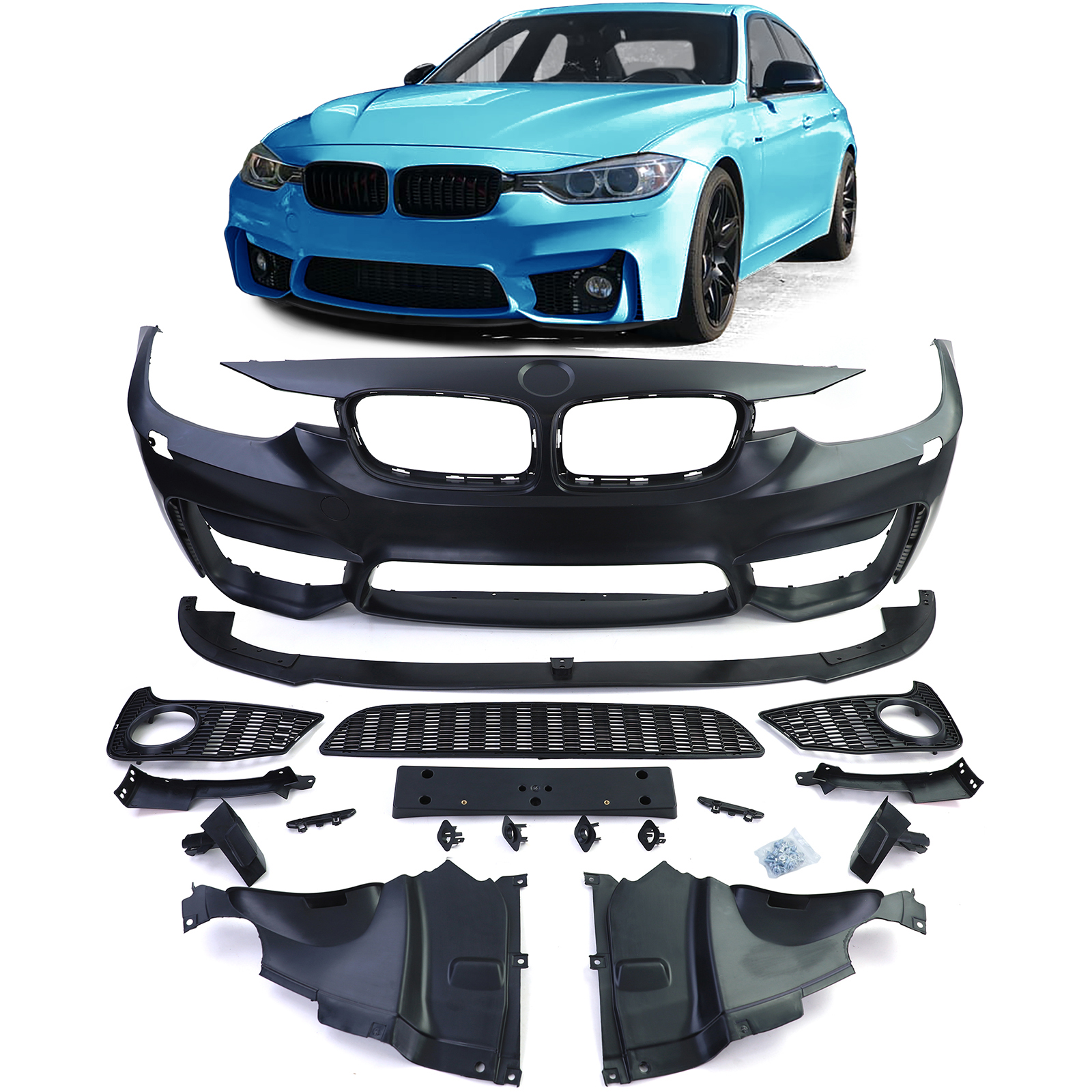 Sport Front Stoßstange mit Gitter Sport Optik passend für BMW 3er