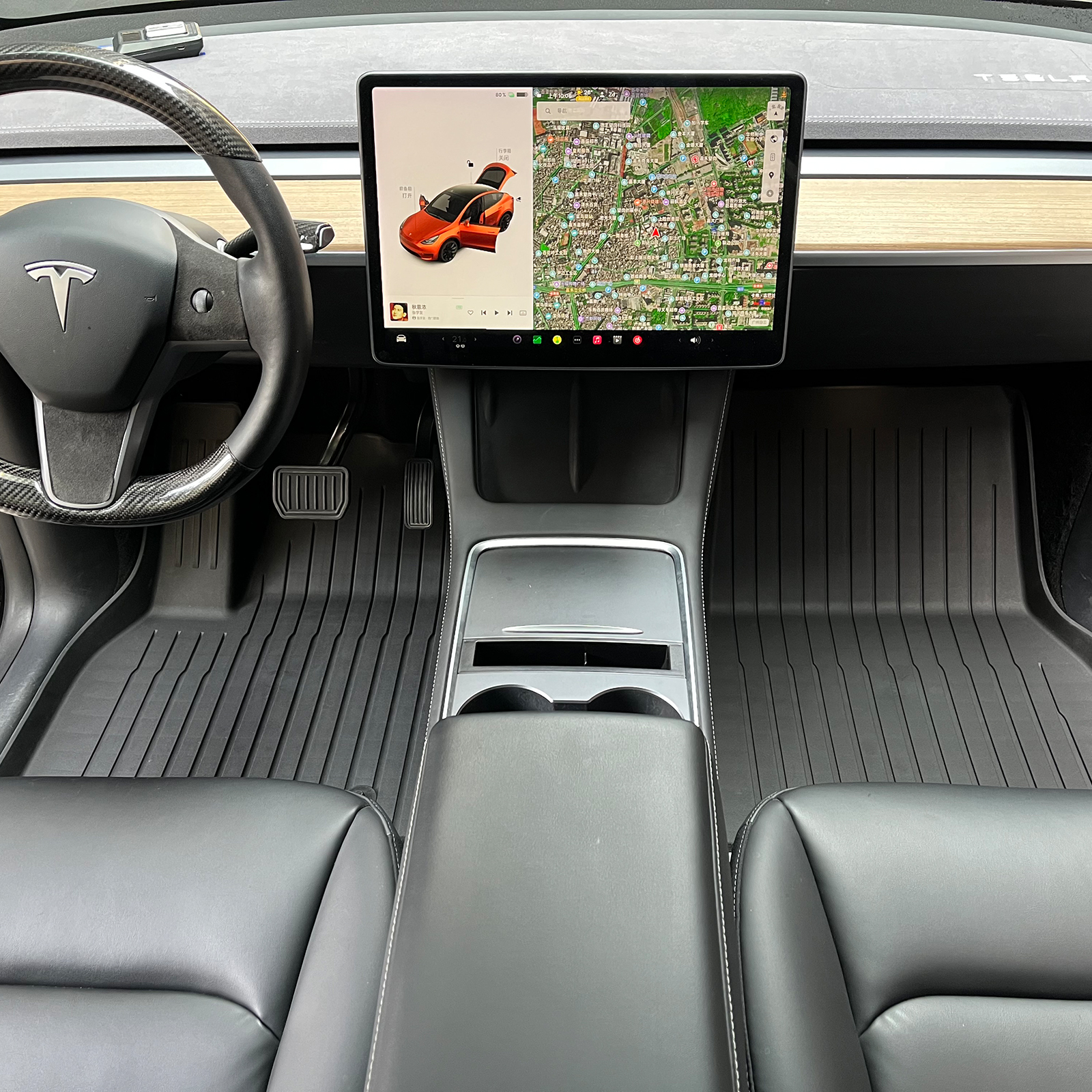 TPE Fußmatten Auto für Tesla Model Y SUV (08.2021-.) - schwarz