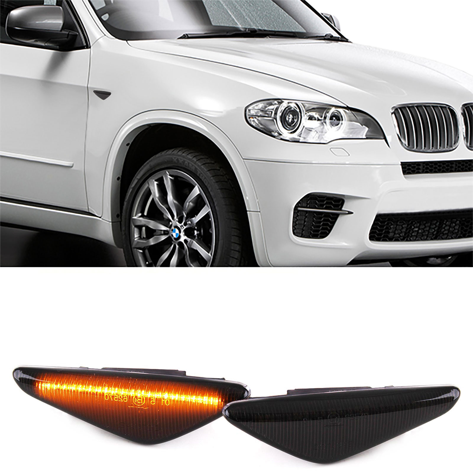 Dynamische LED Licht Seitenblinker BMW X5 E70 X3 F25 X6 E71 E-Prüfte Schwarz 
