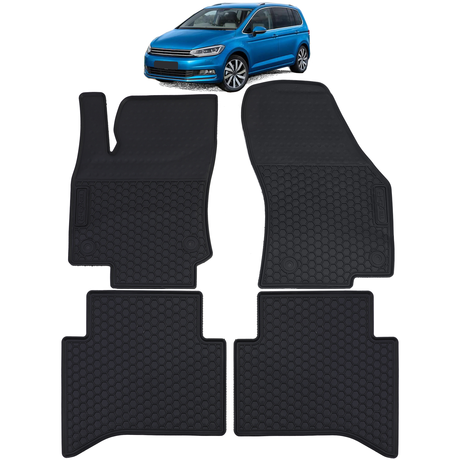 Auto Gummi Fußmatten Schwarz Premium Set für VW Touran II 5T ab 2015 kaufen