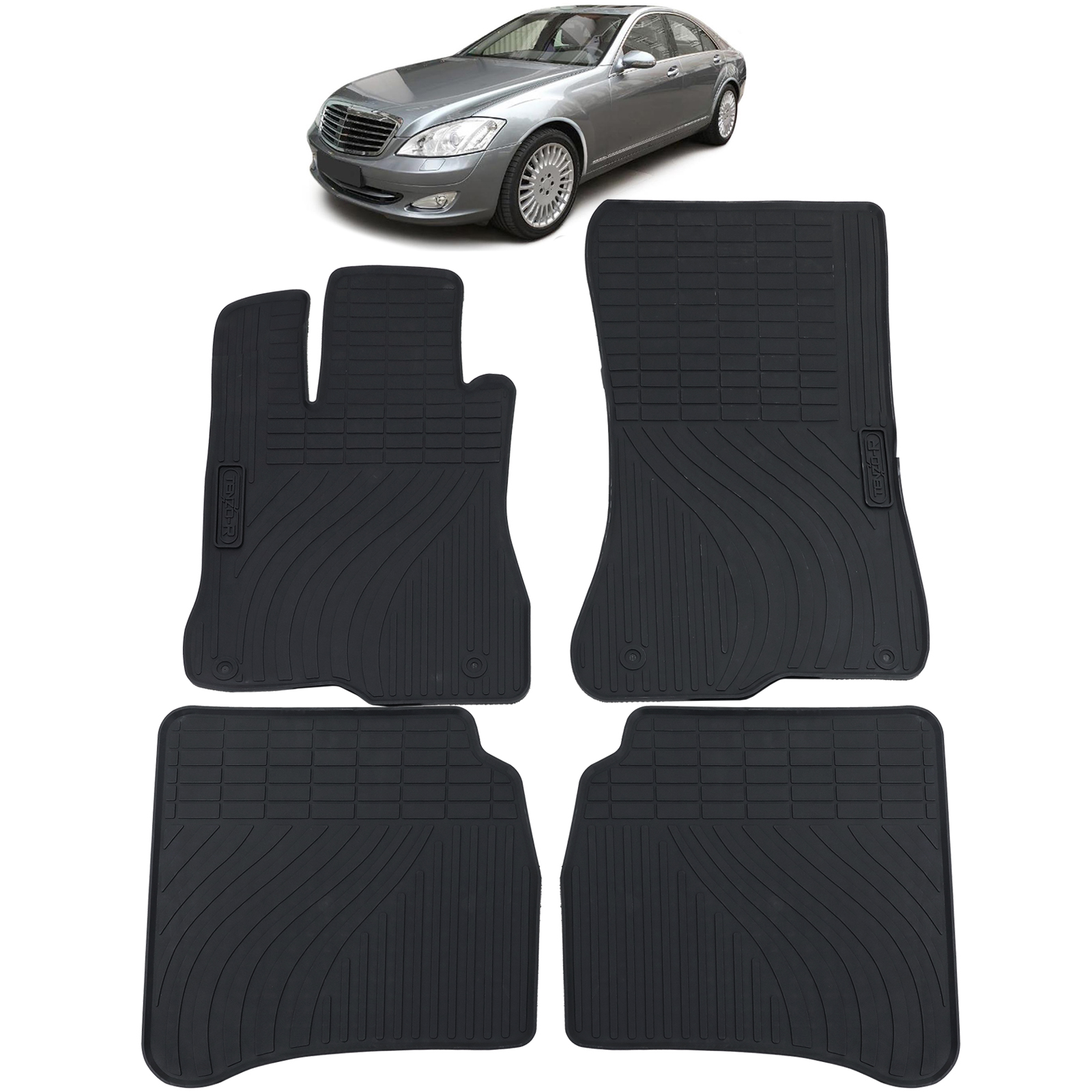 Auto Gummi Fußmatten Schwarz Premium Set für Mercedes S-Klasse W221 05-13  kaufen