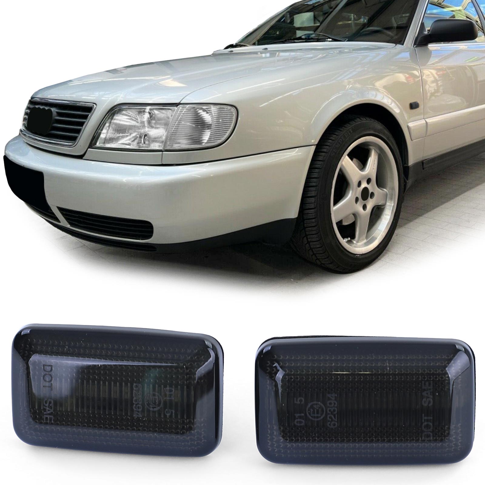 LED Seitenblinker Schwarz Smoke passend für Audi 80 B4 90 100 200 V8 A6 C4  kaufen