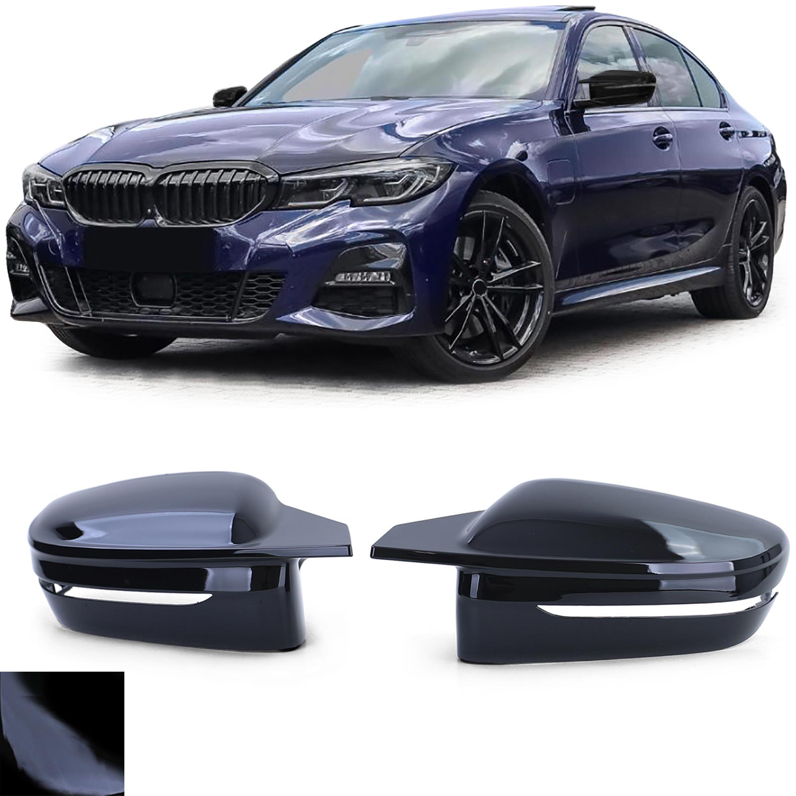 Sport Echt Carbon Außenspiegelkappen Abdeckung Set passt für BMW