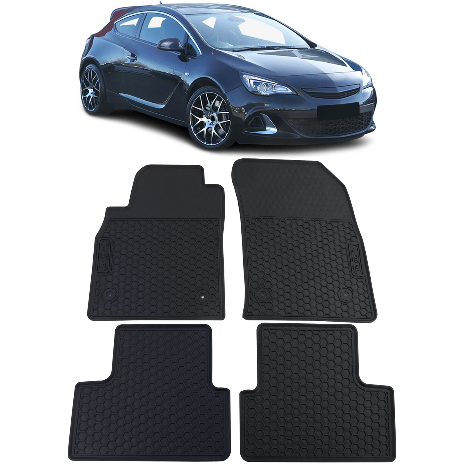 Auto Gummi Fußmatten Schwarz Premium Set für Opel Astra J 2009-2015 kaufen