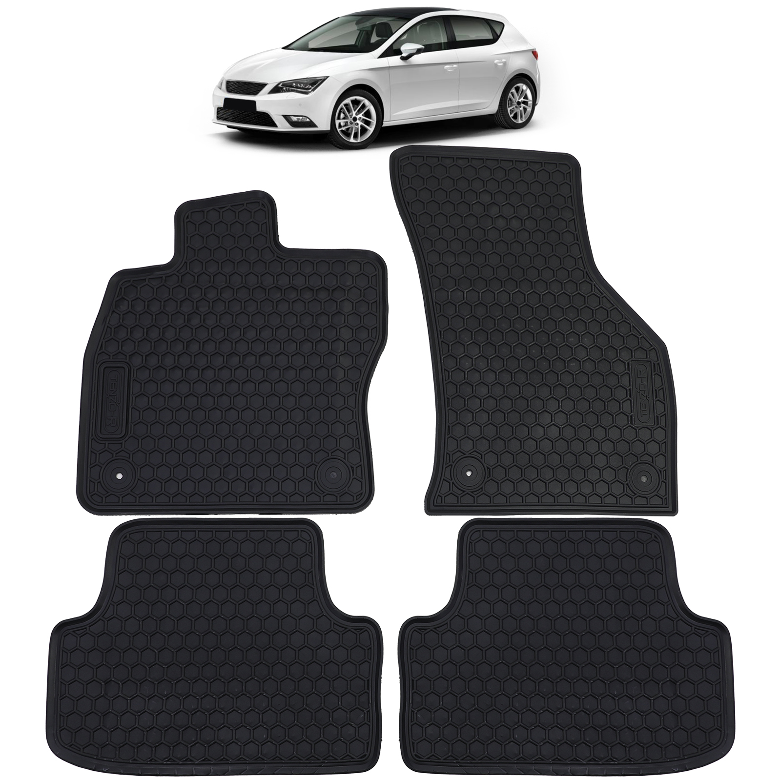 Auto Gummi Fußmatten Schwarz Premium Set für Leon + Golf 7 + Audi
