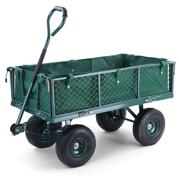 Handwagen Gerätewagen Transportwagen grün bis 550kg Gartenwagen Luftreifen 