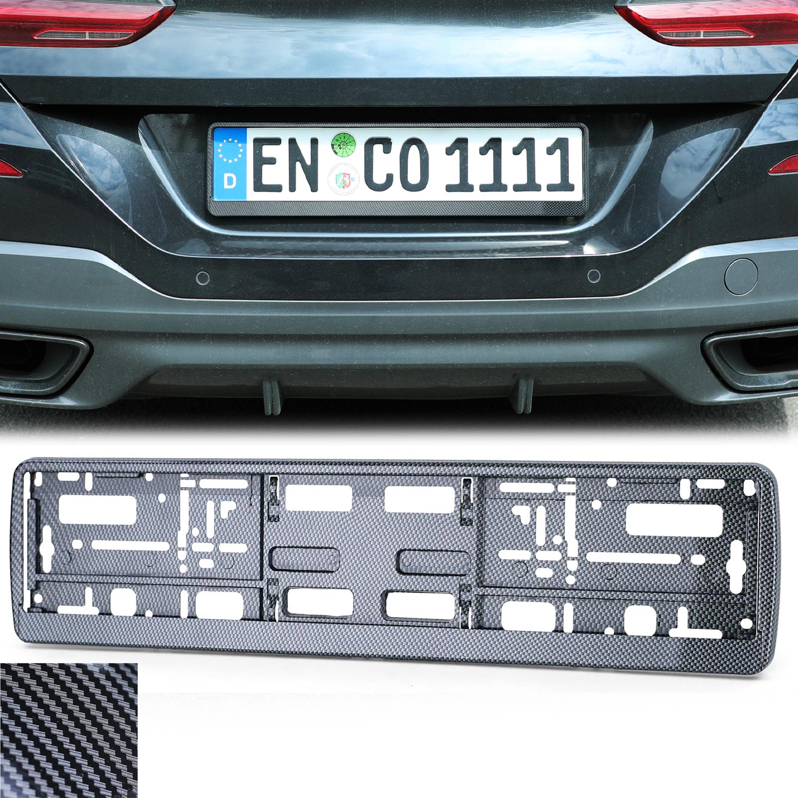 Oldtimer - Kategorie: AUDI - Bild: Audi A7 Kennzeichenhalterung in  Edelstahl schwarz-glänzend
