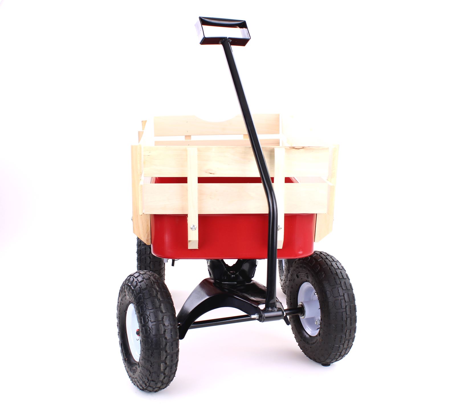 Garten Transport Handwagen Bollerwagen mit Holzaufsatz bis 150kg Rot